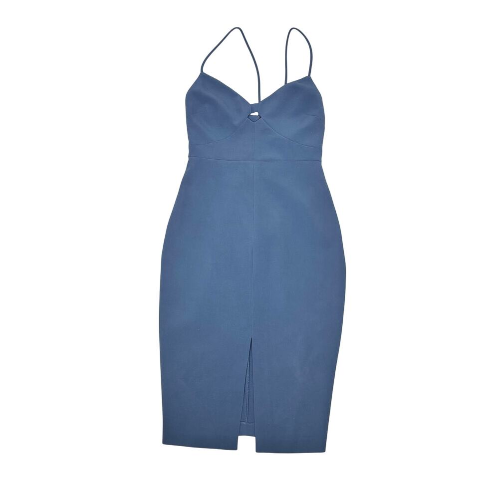 Likely Declan Midi Keyhole Sheath Sleeveless Dress Dusty Blue 4